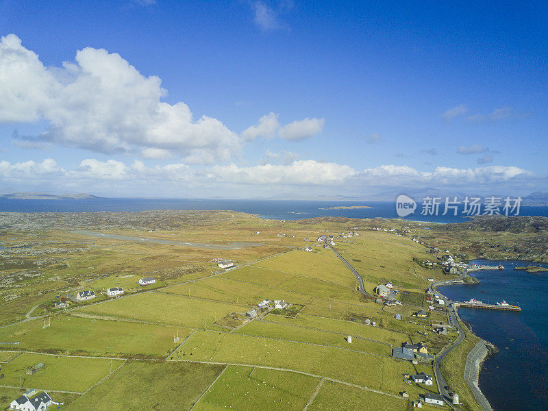 鸟瞰图的伊尼什伯芬岛，Co. Galway，爱尔兰。